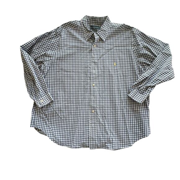 Ralph Lauren Polo Navy Yellow Pony logo 100% cotton button down dress shirt‎ 2XB - Picture 2 of 7